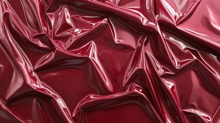 Deep Red Shiny Fabric Draped Smoothly