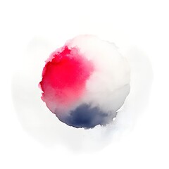 Minimalistic red and white watercolor circle illustration