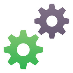 Gradient color icon, illustration for Gear, setting, cogwheel.