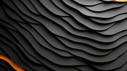 Fototapeta premium Abstract Dark Gray and Orange Wavy Layers Background