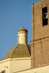 Obraz premium dome of the Cathedral of the Immaculate in Bosa, Sardinia, Italy