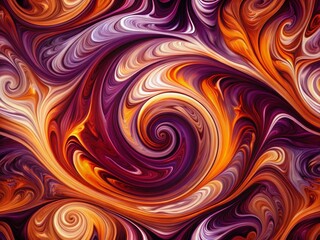 Panoramic Abstract Wallpaper: Plum & Burnt Orange Color Palette