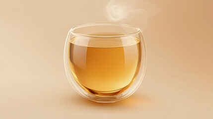 Clear glass cup of herbal tea