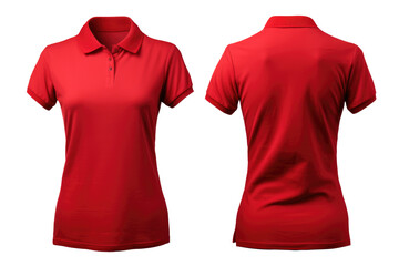 red  women t-shirt on transparent background on transparent background