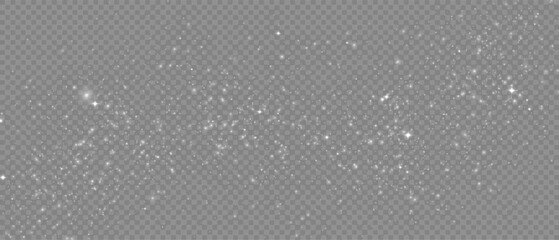 Vector Light and white dust. Bokeh light effect background Png. Christmas glowing dust background. Glowing light with confetti bokeh light. Png Crystal flare. PNG dust background. Light effect.