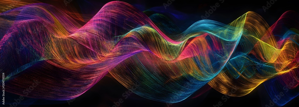 Wall mural a surreal fantasy weaving pattern where each thread appears as a glowing magical ribbon