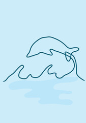 dolphin line art.eps