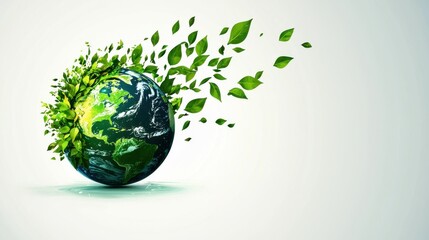 Earth to brand concept. Earth Merging with Modern Eco Friendly Transformation
