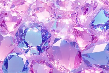 Sparkling pink and purple gemstones background.