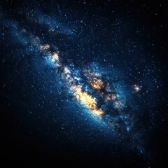 Fototapeta premium Captivating cosmic vista of the Milky Way galaxy shining brightly in the dark expanse of outer space