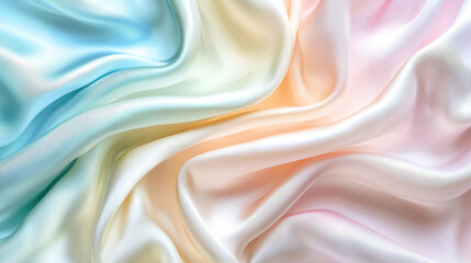Obraz premium Layers of pastel silk fabric creating a soft and luxurious texture in modern photography