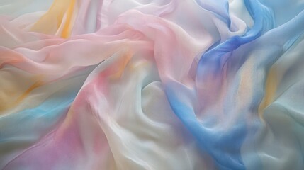 Obraz premium Pastel Ombre Sheer Fabric Draped Softly