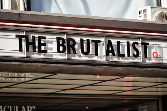 Curzon Soho Cinema Sign Signage, The Brutalist, Film Industry, Best Actor Oscar Adrien Brody, West End, Shaftesbury Avenue, Central London, England, United Kingdom