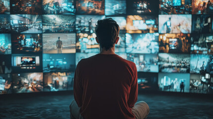 Film director explores AI-driven storytelling in futuristic film studio environment