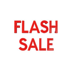 Fototapeta premium FLASH SALE Neon Sign PNG in Red Glowing Text with Bold Typography White Background and Attention-Grabbing Retail Design for Commercial Use