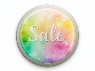 Pastel Watercolor Badge Sale Banner Background - Spring Summer Promotion