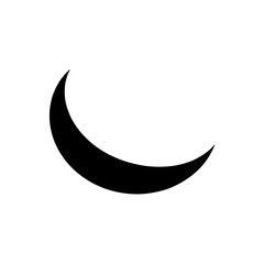 Obraz premium Black crescent moon icon on white background