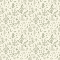 Floral Seamless Pattern: Elegant Vector Illustration for Fabrics, Wallpapers, and Packaging Design