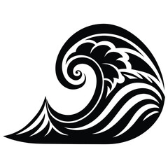 Black Sea Wave Clipart for Design