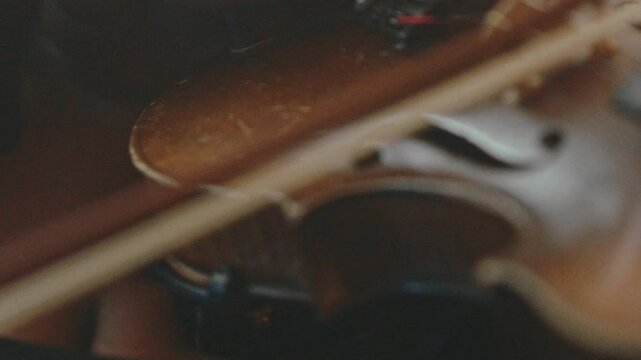 African Violin player  in black background