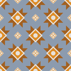 Nordic folk jacquard seamless pattern. Cozy warm traditional print for home decor. Cute trendy minimal snowflake and diamond ornamental pattern for trendy textile design.