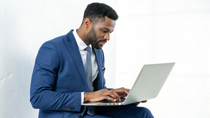 businessman working on laptop