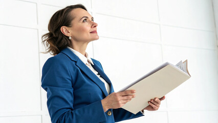 young business woman with folder
