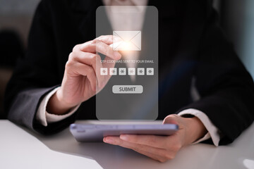 Password OTP verification code cybersecurity technology privacy safety protection concept