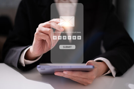 Password OTP verification code cybersecurity technology privacy safety protection concept