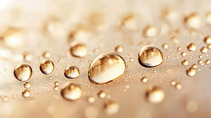 Shining Golden Water Droplets