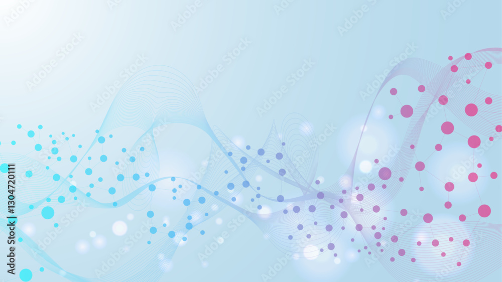 Canvas Prints molecular structure dna, atom, neurons. science concept for your design. connected lines with dots. 