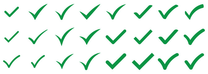 Checkmark cross on white background. Isolated vector sign symbol. Green Checkmark icon set. Checkmark right symbol tick sign. Check mark icon symbols vector. accept checkmark icons tick box checked.  © NOVA STOCK