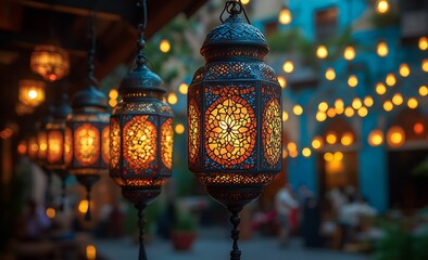 Hangingte Lanterns in a Livelyt osphere
