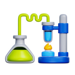 Chemistry Experiment, Science Chemistry, Chemical Laboratory, 3d rendering.