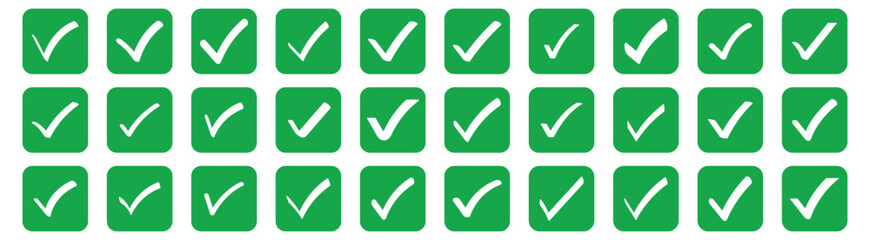 check box icon with correct, accept checkmark icons. Check mark icons set. Check marks symbol collection. Check marks big collection. Tick icon. Check marks different shape.  Checkmark icon set.  