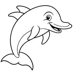 dolphin cartoon isolated on white background