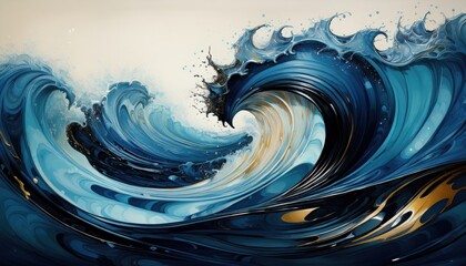 Colorful waves represent the importance of environmental protection and waste sorting for Earth Day.