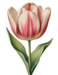 Fototapeta premium 1輪のチューリップ、イラスト素材（JPEG/PNG)