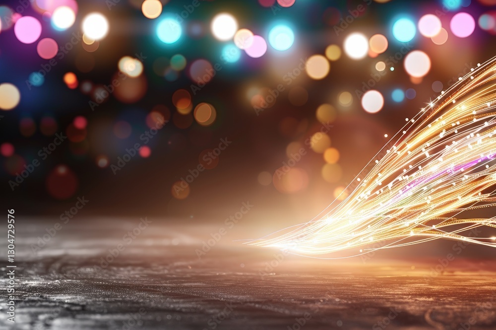 Wall mural bright colorful sparks of light creating a magical atmosphere with abstract bokeh background for cre