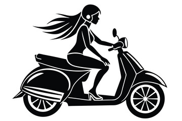 Scooter Girl silhouette vector