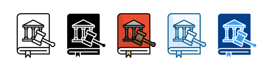 Obraz premium Law Book Icon Set Multiple Style Collection