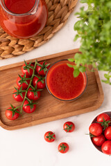 tomato juice in a glass