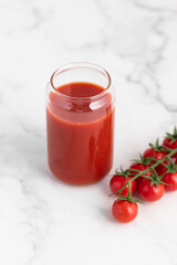 tomato juice in a glass