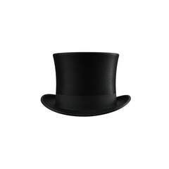 Formal Black Top Hat Isolated on White Background