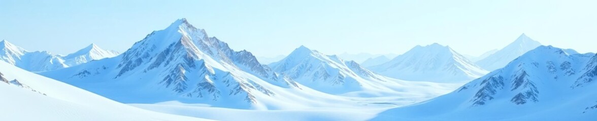 Obraz premium Abstract geometric design in shades of blue and white resembling snowy mountains, abstract, winter