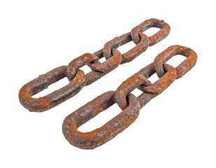 Obraz premium Rusty chains on still life isolated on transparent background png