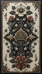 A Decorative Floral Design Displays Ornate Elements In Intricate Detail
