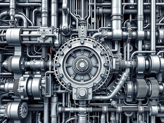 Industrial Machinery - Abstract Line Art Design