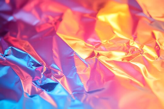Vibrant holographic foil creates stunning visual effect with colorful texture