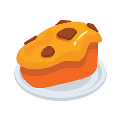 Ready to use 3d style icon of party dessert serving